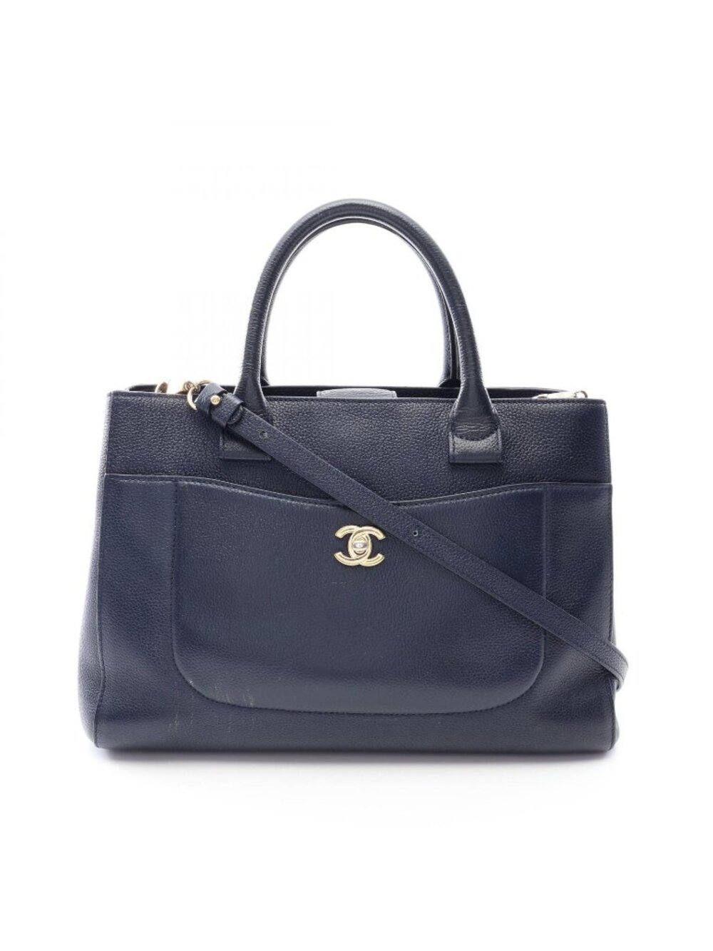 Chanel Tote Bag Neo Executive 2-Way Navy Leather